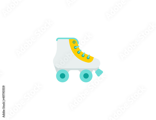 Roller Skate vector flat emoticon. Isolated Inline Skate illustration. Roller Derby icon