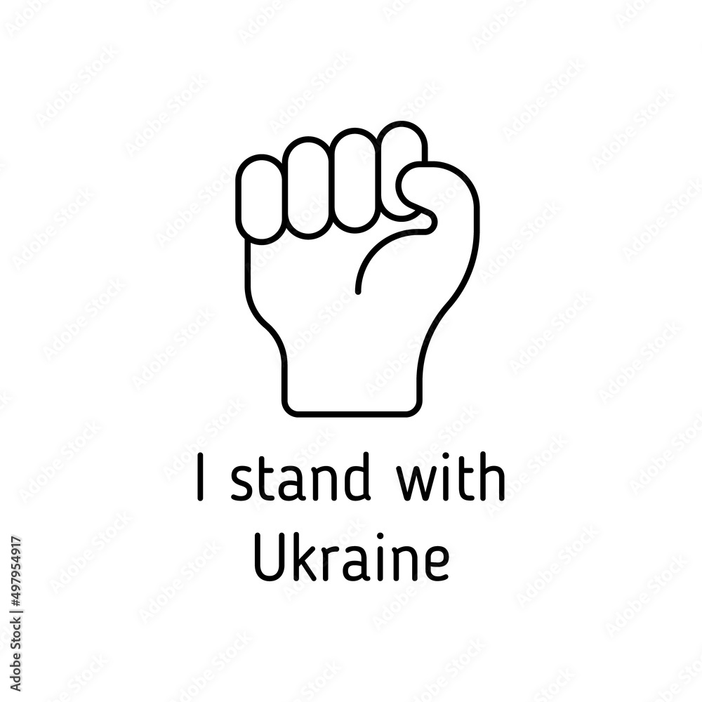 i stand with Ukraine outline vector icon with lettering isolated on white. pray for Ukraine. peace for Ukraine. stop war in Ukraine i stand with Ukraine outline vector icon with lettering isolated on white. pray for Ukraine. peace for Ukraine. stop war in Ukraine