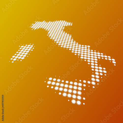 Mappa vettoriale dell'Italia, mosaico di icone, editabile, contiene anche versione JPG e SVG