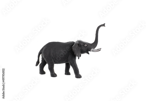 toy black elephant isolated on white background © serikbaib