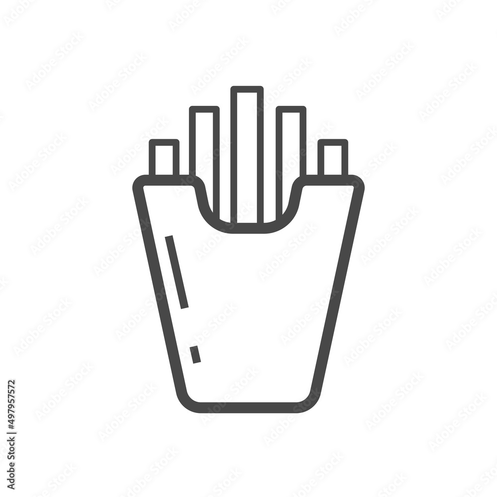 Vector linear icon with french fries Vector linear icon with french fries