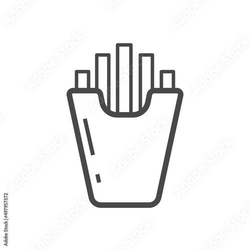 Vector linear icon with french fries