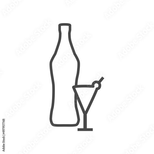 Vector linear icon with vermouth