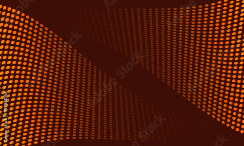 Abstract vector background of brown-chocolate color. Template with moving golden orange yellow circles waves