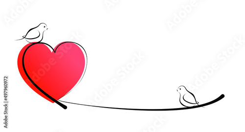  Logo of the stylized red heart with birds.
