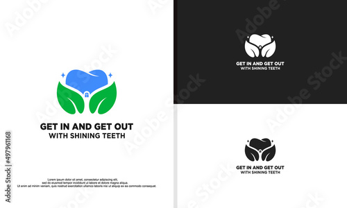shining teeth bio dental logo illustration
