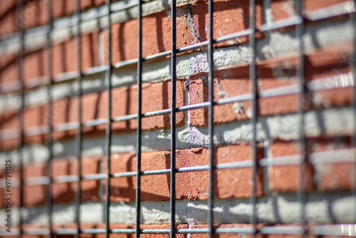 abstract background of a wall with iron net
