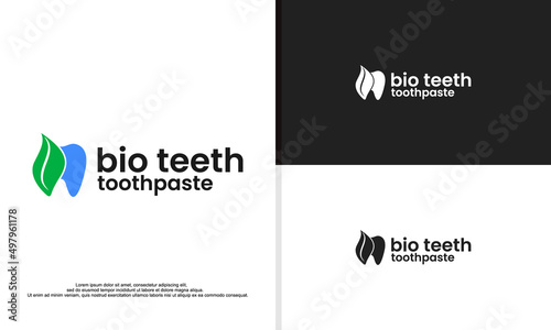 bio toothpaste logo design illustration