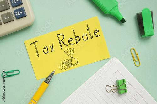 Tax rebate is shown on the photo using the text