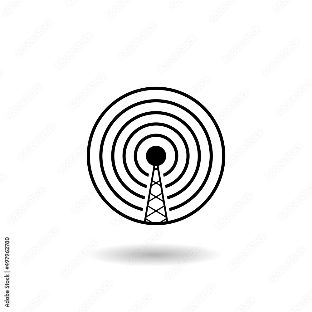 Simple antenna icon with shadow Simple antenna icon with shadow