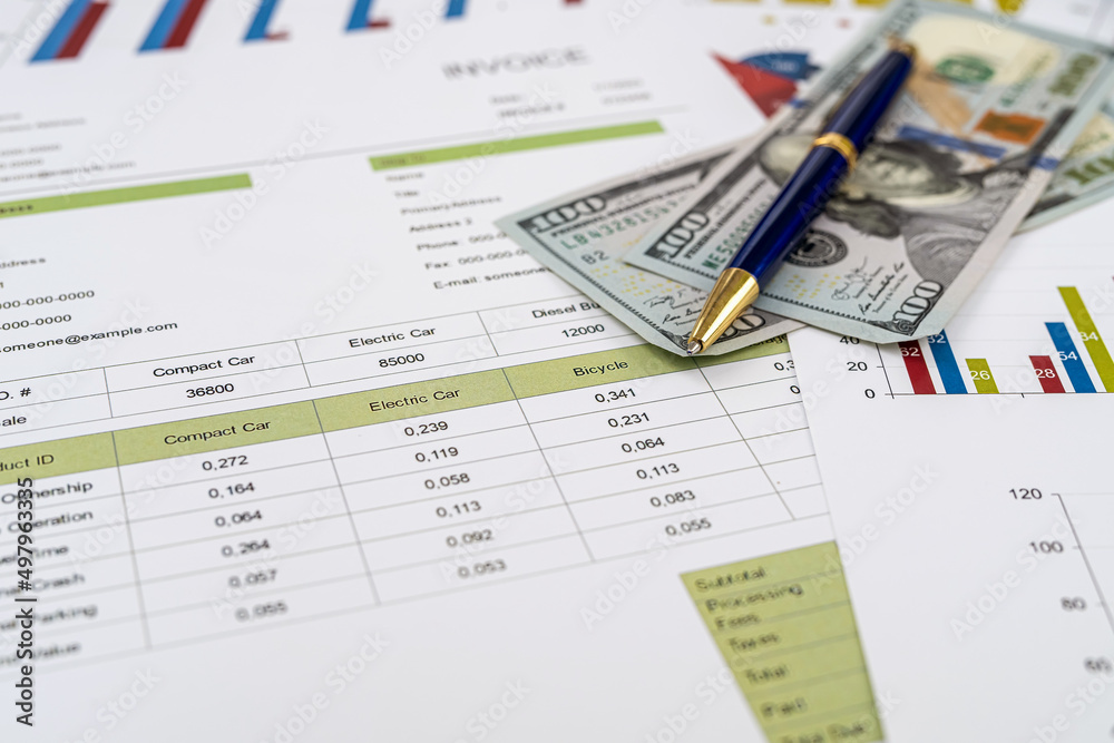 documents with graphs and diagrams and pen calculator us dollar on deks documents with graphs and diagrams and pen calculator us dollar on deks