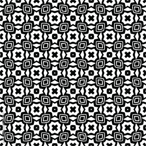  Seamless vector pattern in geometric ornamental style. black and white pattern.Design element for prints, backgrounds, template, web pages and textile pattern. Geometric art.