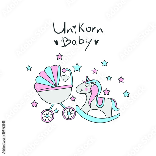 Stroller and Unicorn set for kids