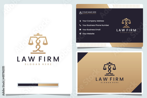 law firm ,balance , logo design and business card