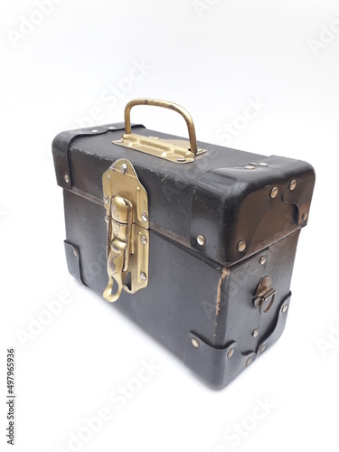 Vintage mini suitcase isolated