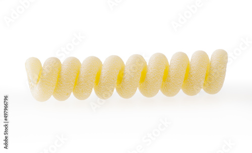 Obraz na płótnie Uncooked fusilli corti bucati pasta isolated on white background with clipping path w salonie
