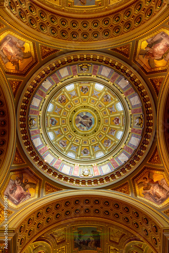 St. Stephen's basilica interiors in Budapest, Hungary