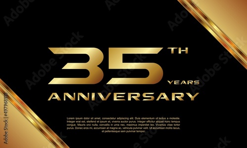 35th anniversary logotype. Anniversary celebration template design for booklet, leaflet, magazine, brochure poster, banner, web, invitation or greeting card. Vector illustrations.