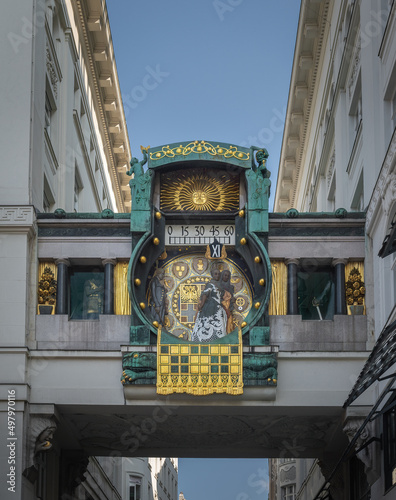 Photography Anker Clock created by Franz Matsch in 1914 - Vienna, Austria
