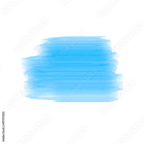 A blue spot, imitation of a transparent watercolor. Oval translucent paint spot