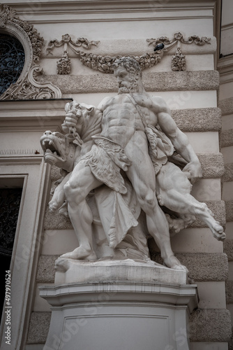Heracles and Cerberus at Hofburg Palace by Anton Paul Wagner  1893 - Vienna  Austria