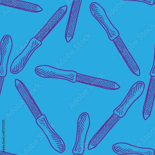Seamless pattern of nail file vector background