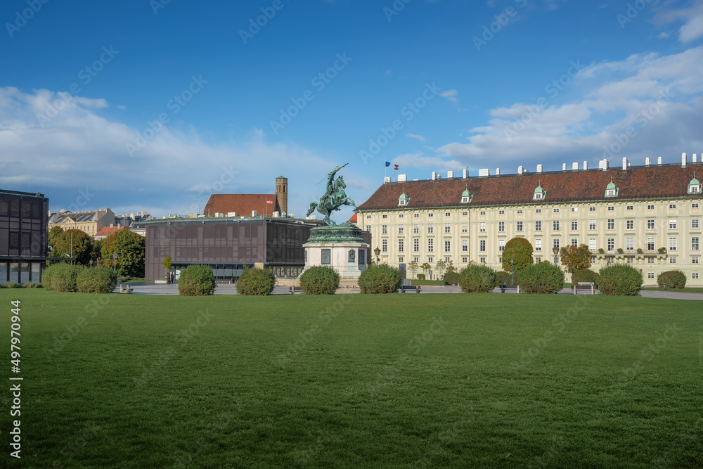 Heldenplatz Square with Archduke Charles Statue and Hofburg Palace - Vienna, Austria