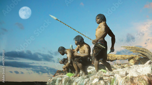 caveman tribe people's render 3d