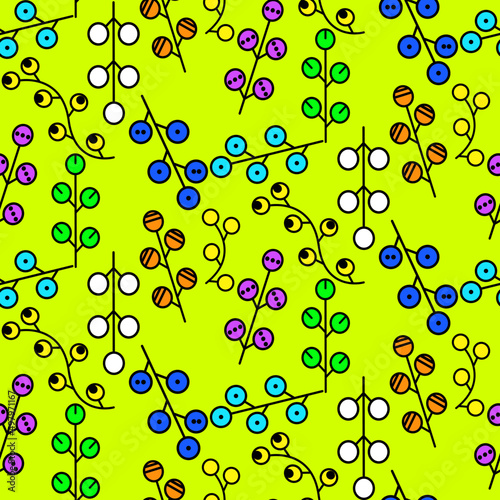 Vector seamless half-drop pattern, with hackberry