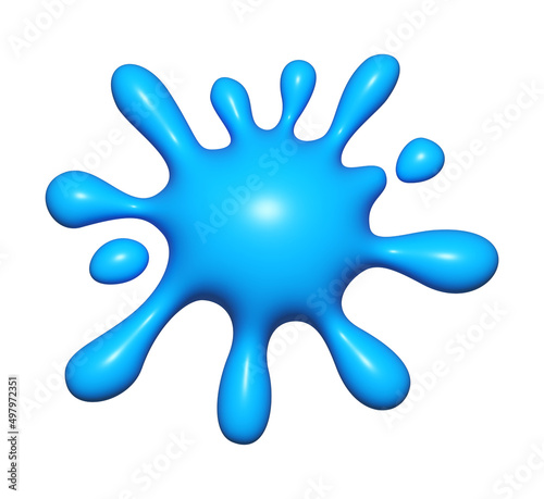 water splash 3D, aqua droplet, water for emoji icon