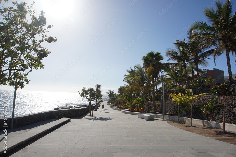 Promenade in  Playa Paraiso, Tenerife, Canary Islands, March 2022