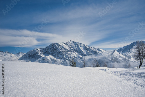Beautiful panorama shot in Montgenevre, French Alpine Resort, France during Winter © Fabrice