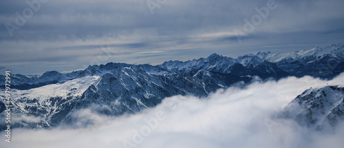 Beautiful panorama shot in Montgenevre, French Alpine Resort, France during Winter © Fabrice