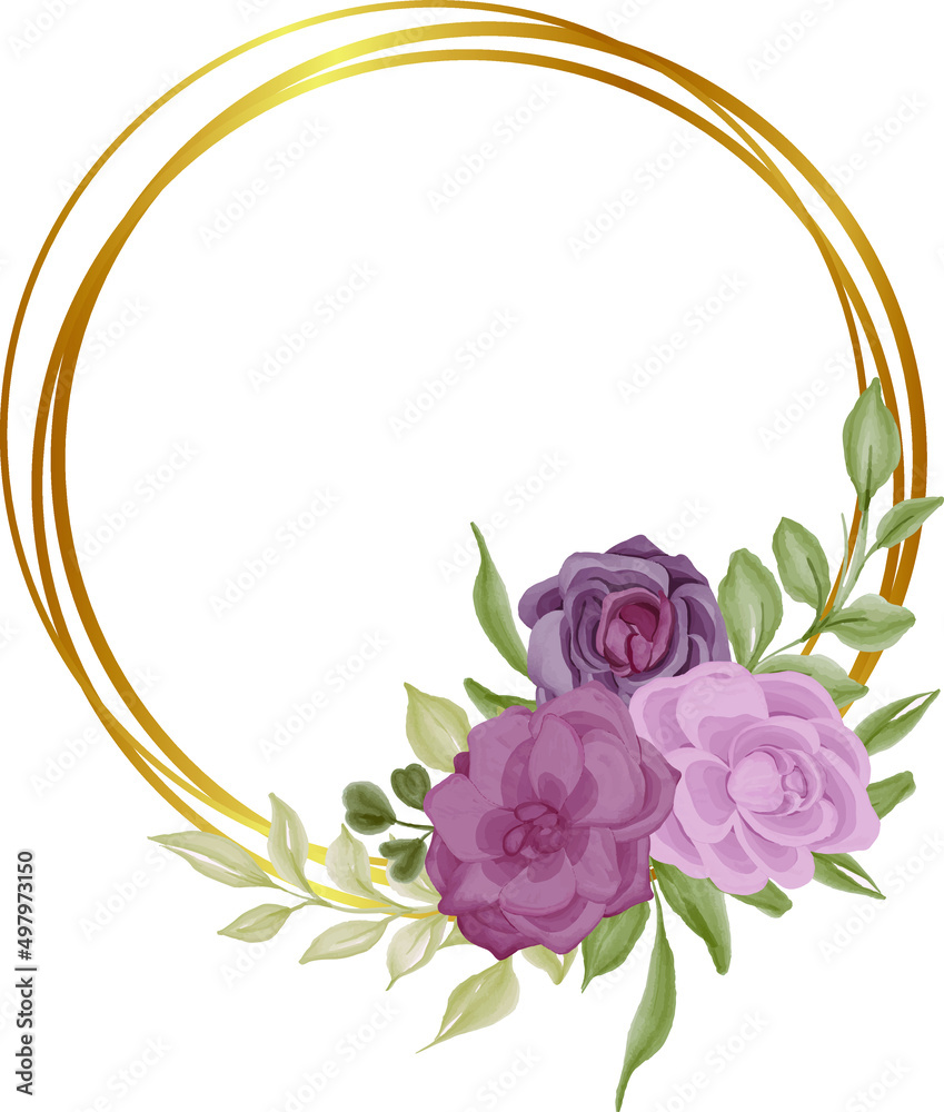 set of purple rose gold frame watercolor set of purple rose gold frame watercolor