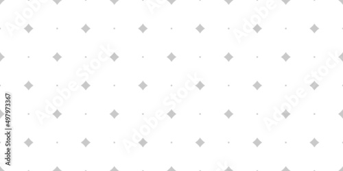 Subtle vector seamless pattern with small diamond shapes, stars, rhombuses, dots. Simple wide geometric background. Abstract minimal white and gray texture. Modern repeat design for decor, wallpapers