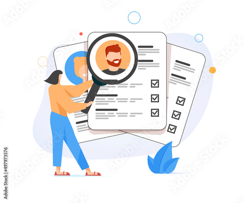 HR service abstract concept vector illustration set. Apply for job, job seekers, career advice, hiring, start career.