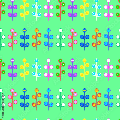 Vector seamless half-drop pattern, with hackberry