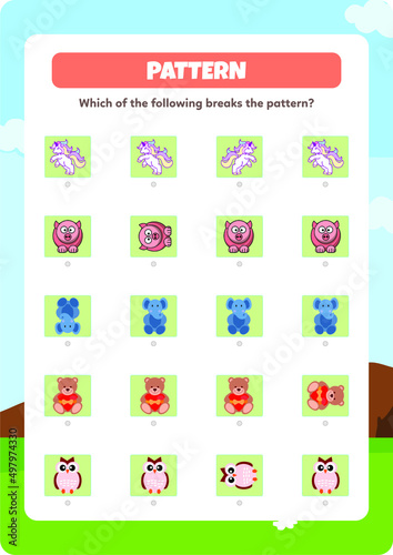 This worksheet contains the activity to find the picture that is different.