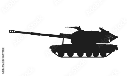 self-propelled howitzer 2s19 msta-s. army artillery system. isolated vector image for military web design