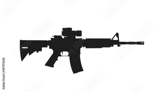 m4 carbine icon. weapon and army symbol. isolated vector image for military infographics and web design photo