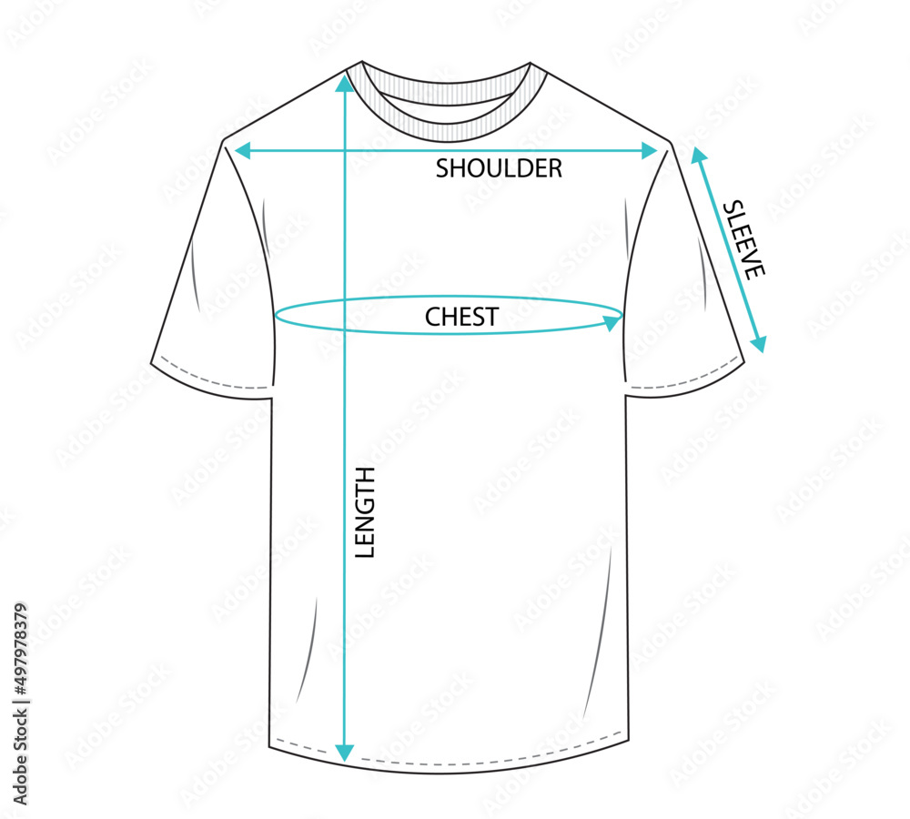 Vecteur Stock men t shirt design with size chart template vector ...