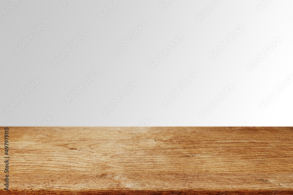 Brown Wood Board Empty Table For Products Display With Soft Gray Background Brown Wood Board Empty Table For Products Display With Soft Gray Background