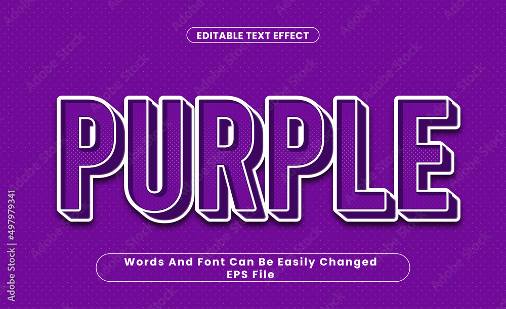 Purple, Editable Text Effect, Word and Font Can Be Change