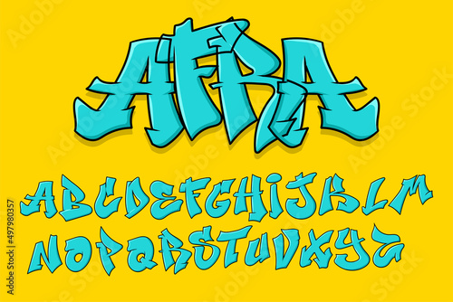 Alphabet Graffity Typography Set concept Cartoon Vector