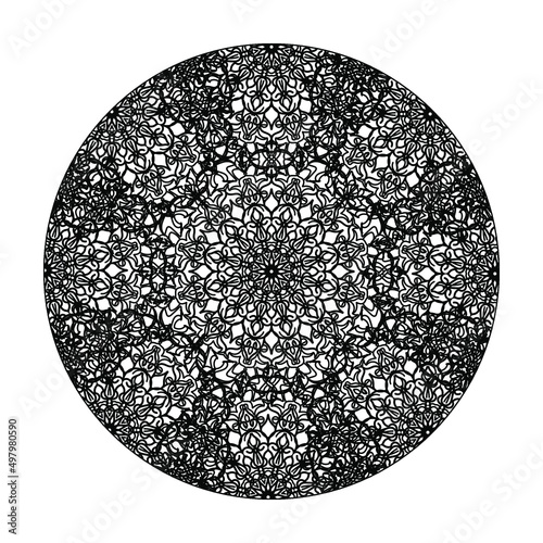 Hand drawn mandala. decoration in ethnic oriental  doodle ornament.