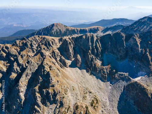 Aerial view of Pirin Mountain near Polezhan Peak, Bulgaria