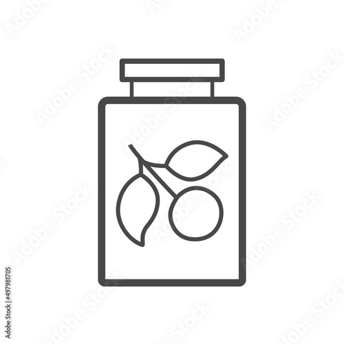 Vector linear icon with cherry jam