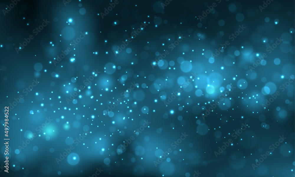 Naklejka premium Blue light bokeh blurred background