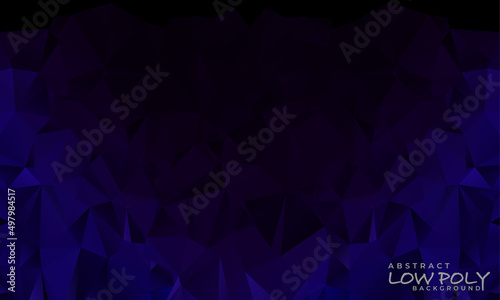 Blue black gradient low poly background