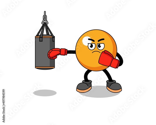 Illustration of ping pong ball boxer